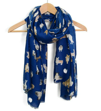 Mixed Dog Breed Scarf - Blue |Joy Susan