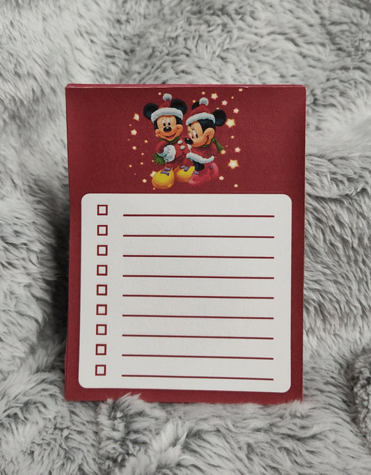 Notepad de Mickey y Minnie de Navidad.